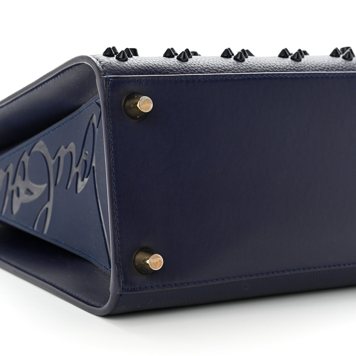 Calfskin Spikes Loubinthesky Medium Paloma Navy Blue