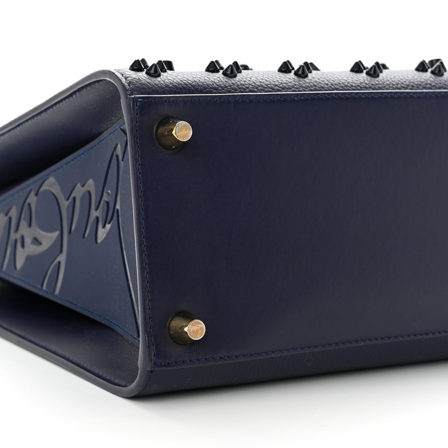 Christian Louboutin Calfskin Spikes Loubinthesky Medium Paloma Navy Blue 9 of 11