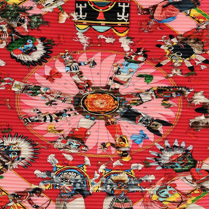 Hermes Silk Plisse Kachinas Scarf 90 3 of 8