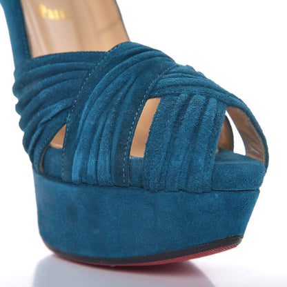 Christian Louboutin Suede Aborina 150 Pumps 38 Peacock 12 of 15