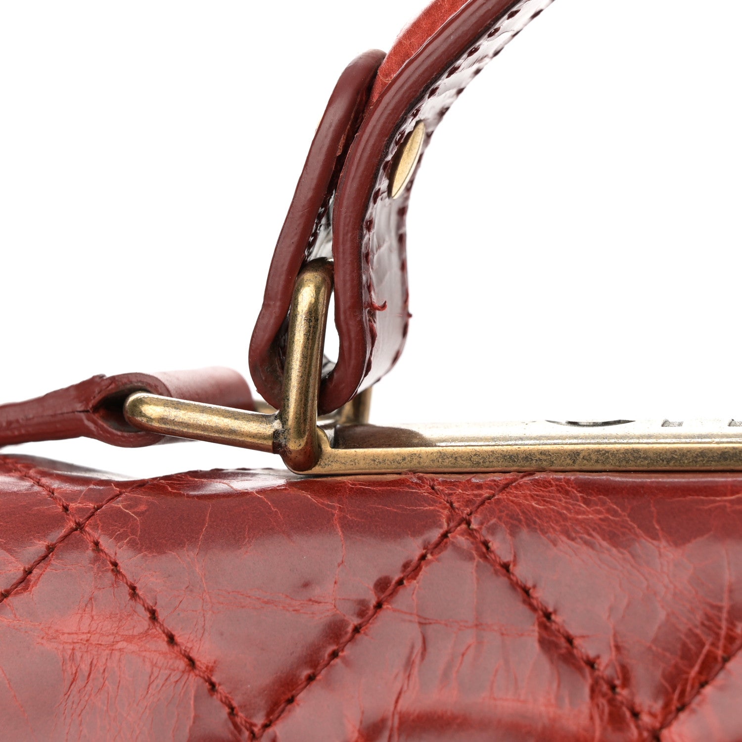 Chanel Glazed Calfskin Quilted Rita Top Handle Flap Red 11 of 15