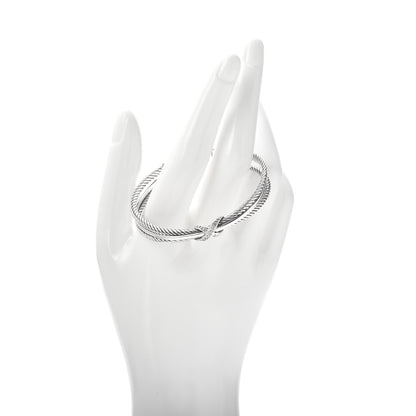 David Yurman Sterling Silver Diamond 7mm Crossover X Bracelet 2 of 4