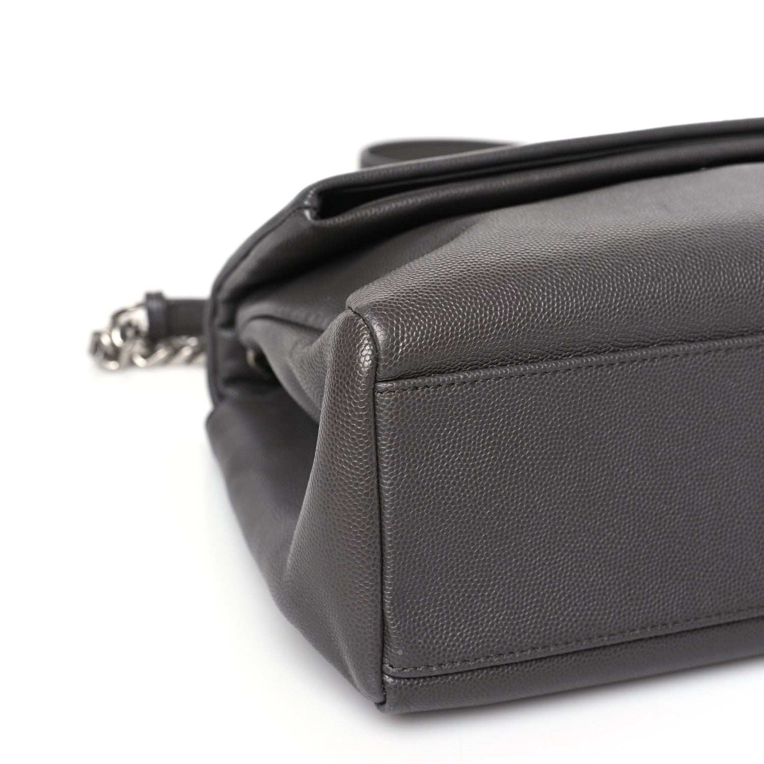 Saint Laurent Grain De Poudre Medium West Hollywood Monogram Fold-Over Earth 8 of 9
