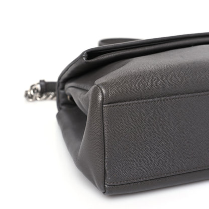 Saint Laurent Grain De Poudre Medium West Hollywood Monogram Fold-Over Earth 8 of 9