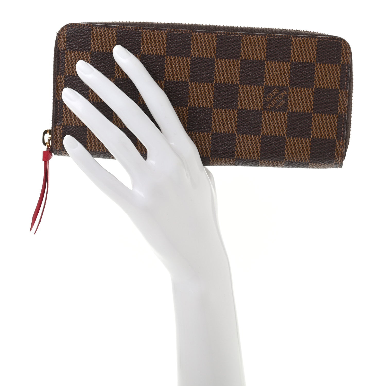Louis Vuitton Damier Ebene Clemence Wallet Cherry 2 of 8