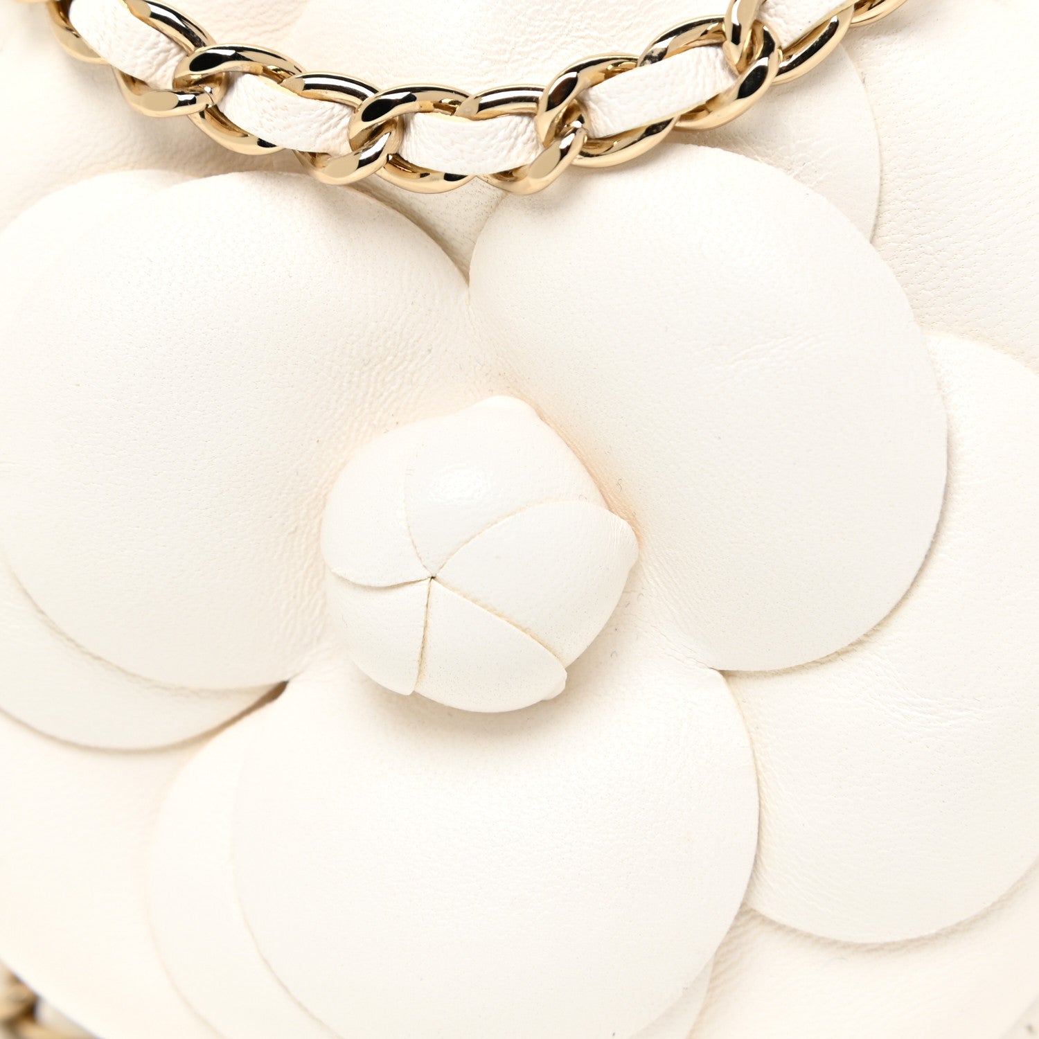 Chanel Lambskin Mini Camellia Bouquet Clutch With Chain White 8 of 11