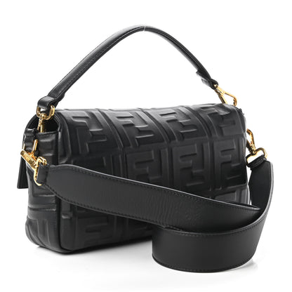 Fendi Nappa FF 1974 Embossed Baguette Black 3 of 10