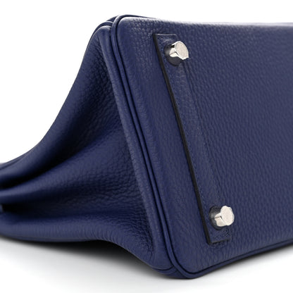 Hermes Togo Swift Officier Birkin 25 Bleu Encre Bordeaux 9 of 10