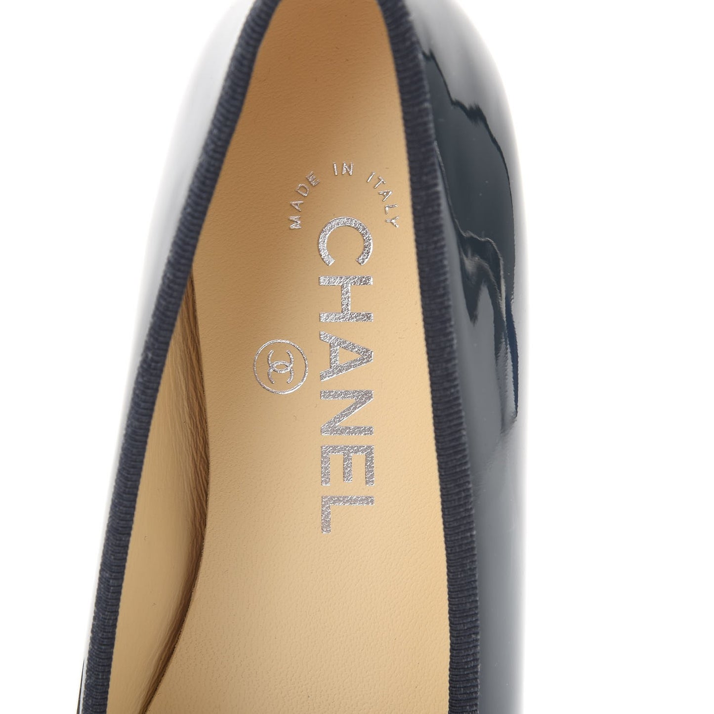 Patent CC Cap Toe Ballerina Flats 37.5 Dark Blue