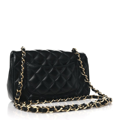 Chanel Lambskin Quilted Mini Rectangular Flap Black 3 of 11