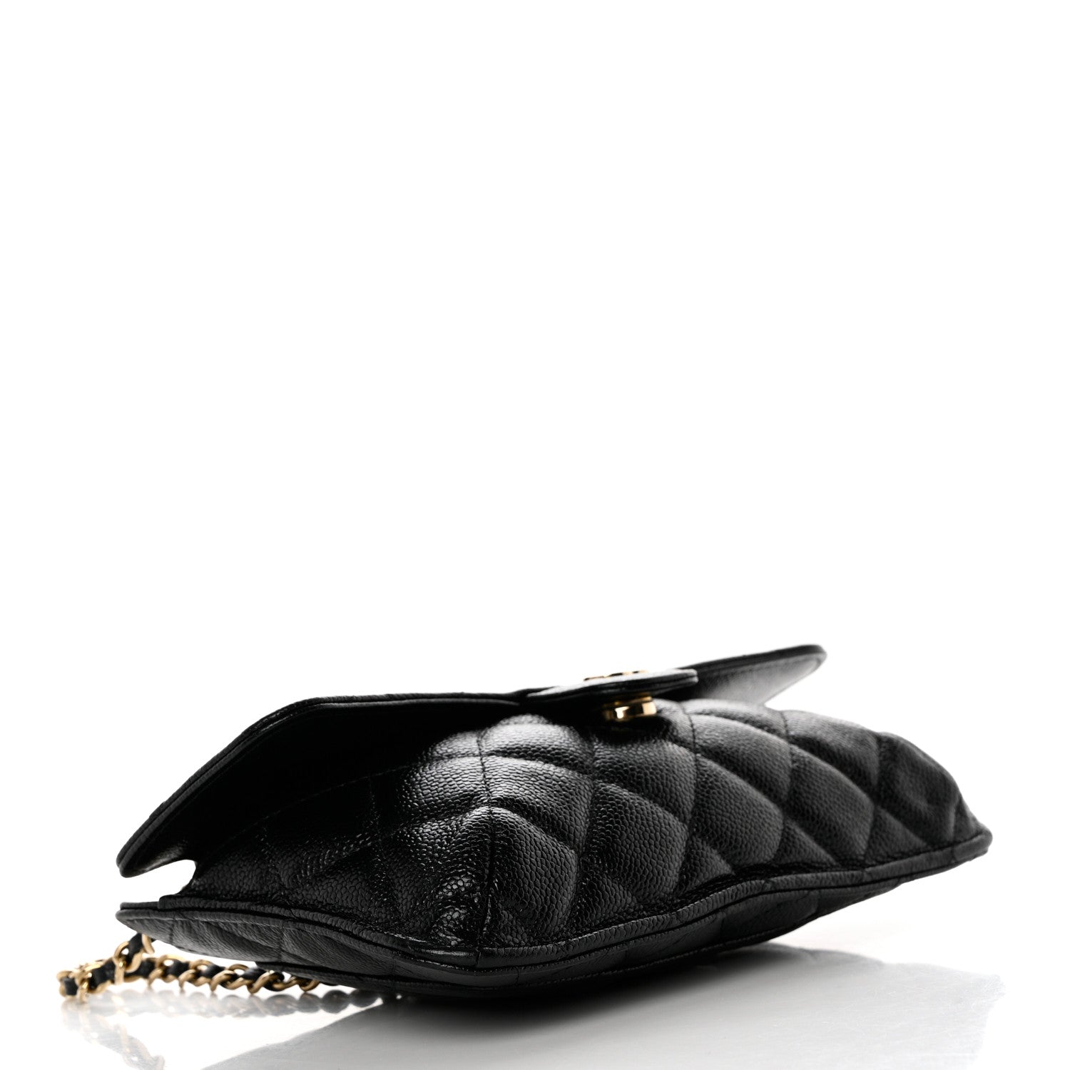 Chanel Jersey Fabric Quilted Foldable Tote With Chain Black Multicolor 7 of 17
