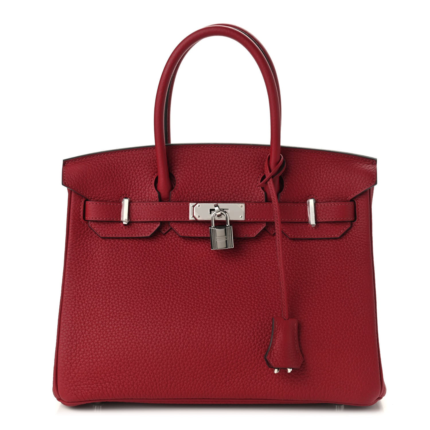 Hermes Taurillon Clemence Birkin 30 Rouge Grenat 1 of 10