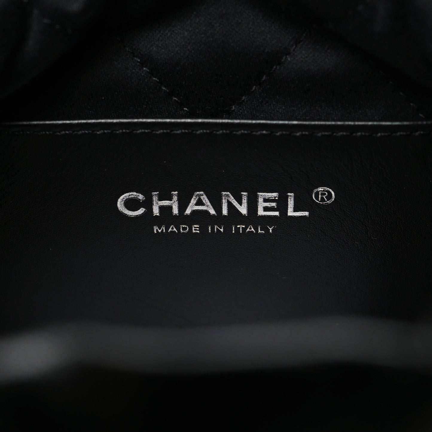 Metallic Shaded Calfskin Quilted Mini Chanel 22 Black Silver
