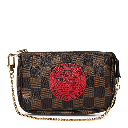 Louis Vuitton Damier Ebene Complice Trunks and Bags Mini Pochette Accessories Red 1 of 7