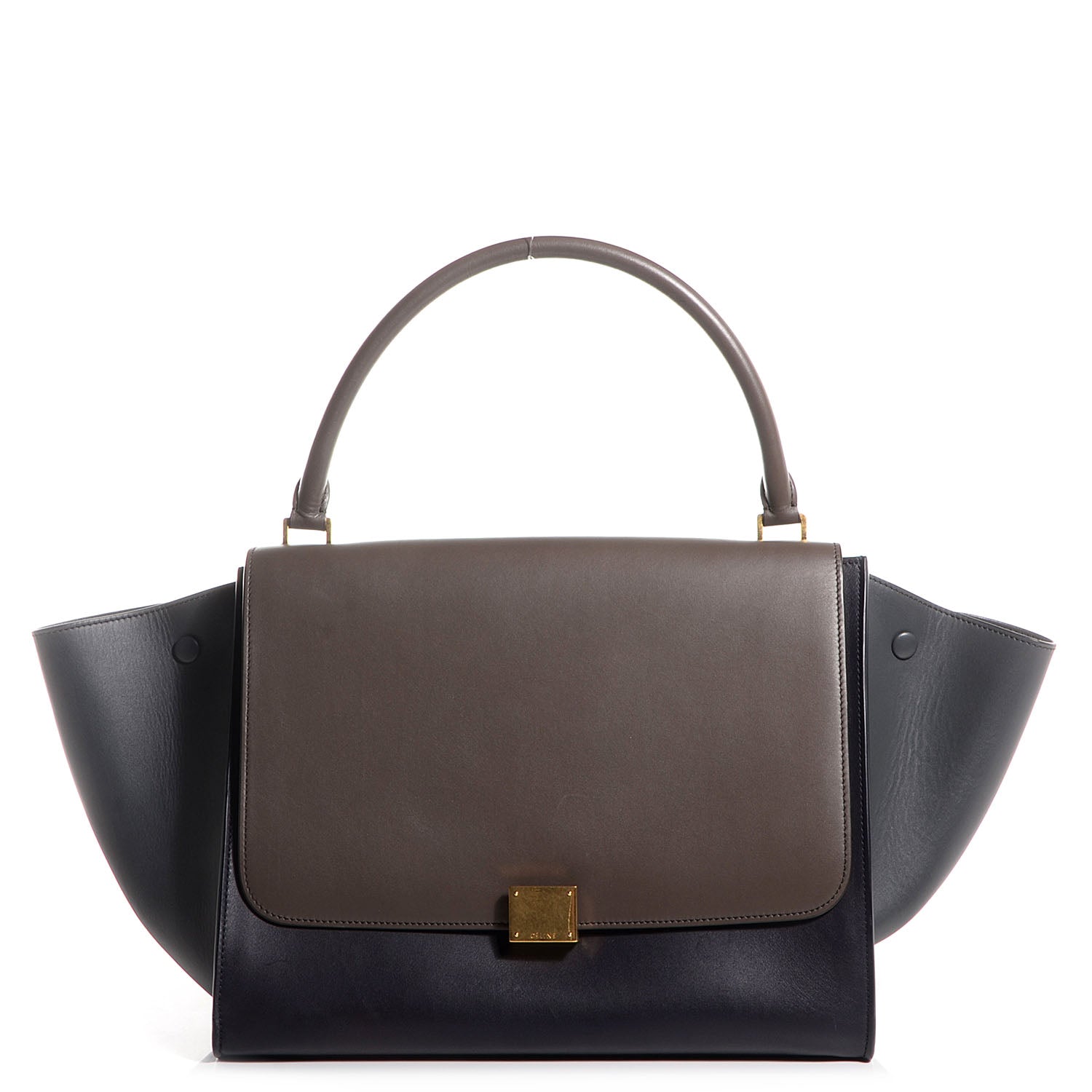 Celine Calfskin Large Tri-Color Trapeze Anthracite 1 of 9
