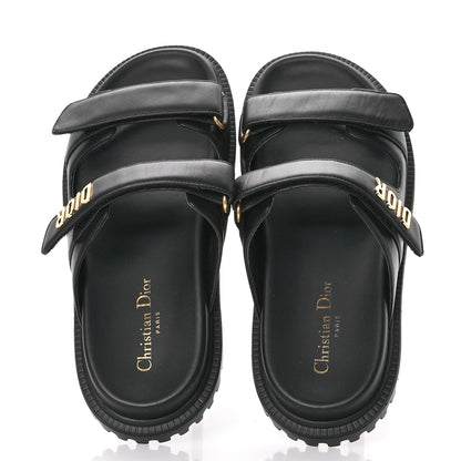 Christian Dior Lambskin Dioract 10mm Sandals 40 Black 2 of 9