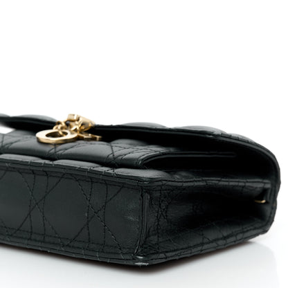 Christian Dior Lambskin Cannage Lady Dior Chain Pouch Black 9 of 9