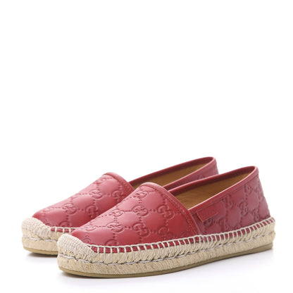 Gucci Guccissima Signature Espadrilles 35 Hibiscus Red 3 of 8