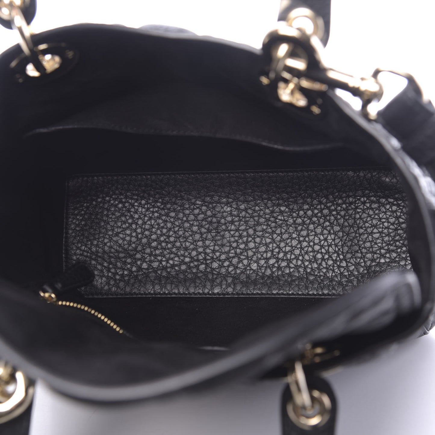 Grained Calfskin Cannage Medium Supple Lady Dior Black