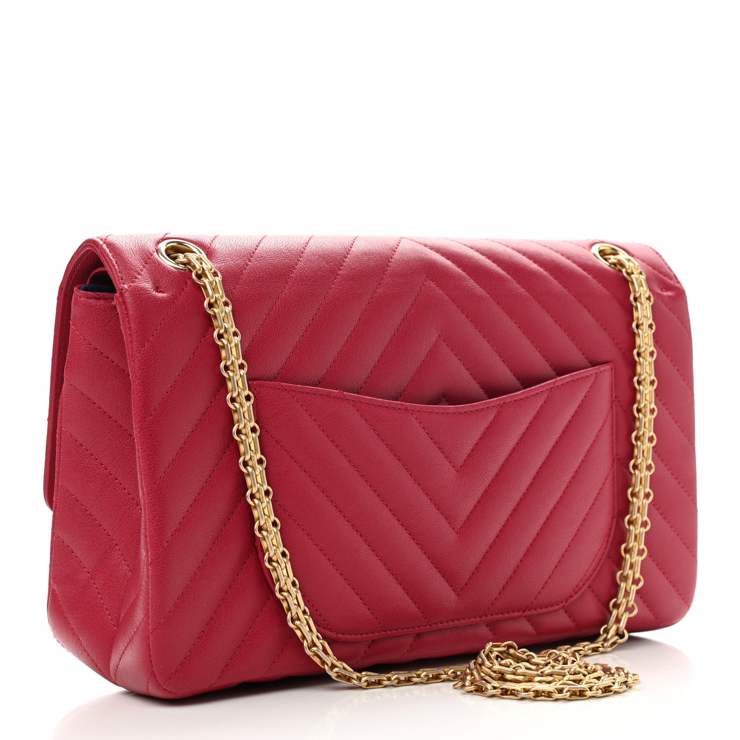 Chanel Sheepskin Chevron Quilted 2.55 Reissue 226 Flap Dark Pink 2 of 13