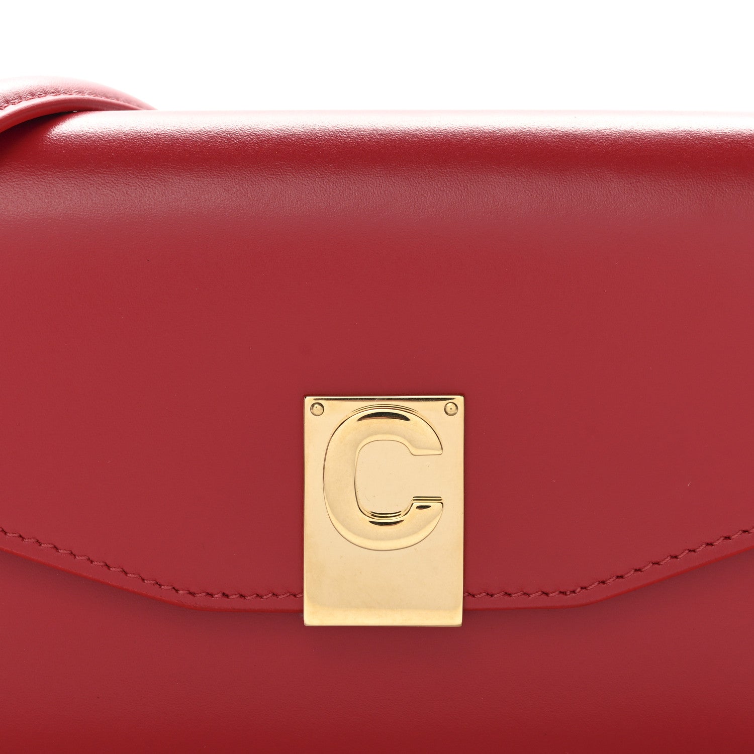 Celine Shiny Smooth Calfskin C Wallet On Chain Bag Red 8 of 11