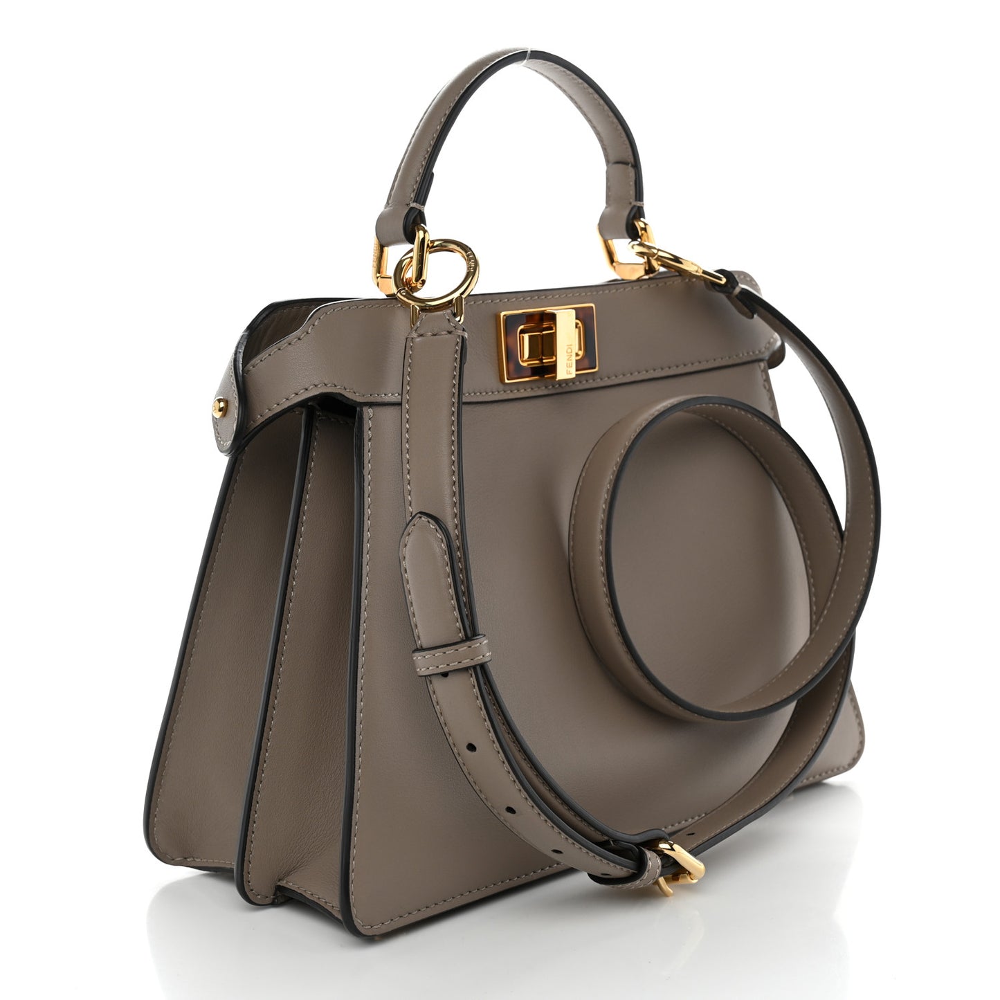 Vitello Seta Shiny Nappa Plexiglass Bi-Color Small Peekaboo I SEE U Satchel Tartaruga Black