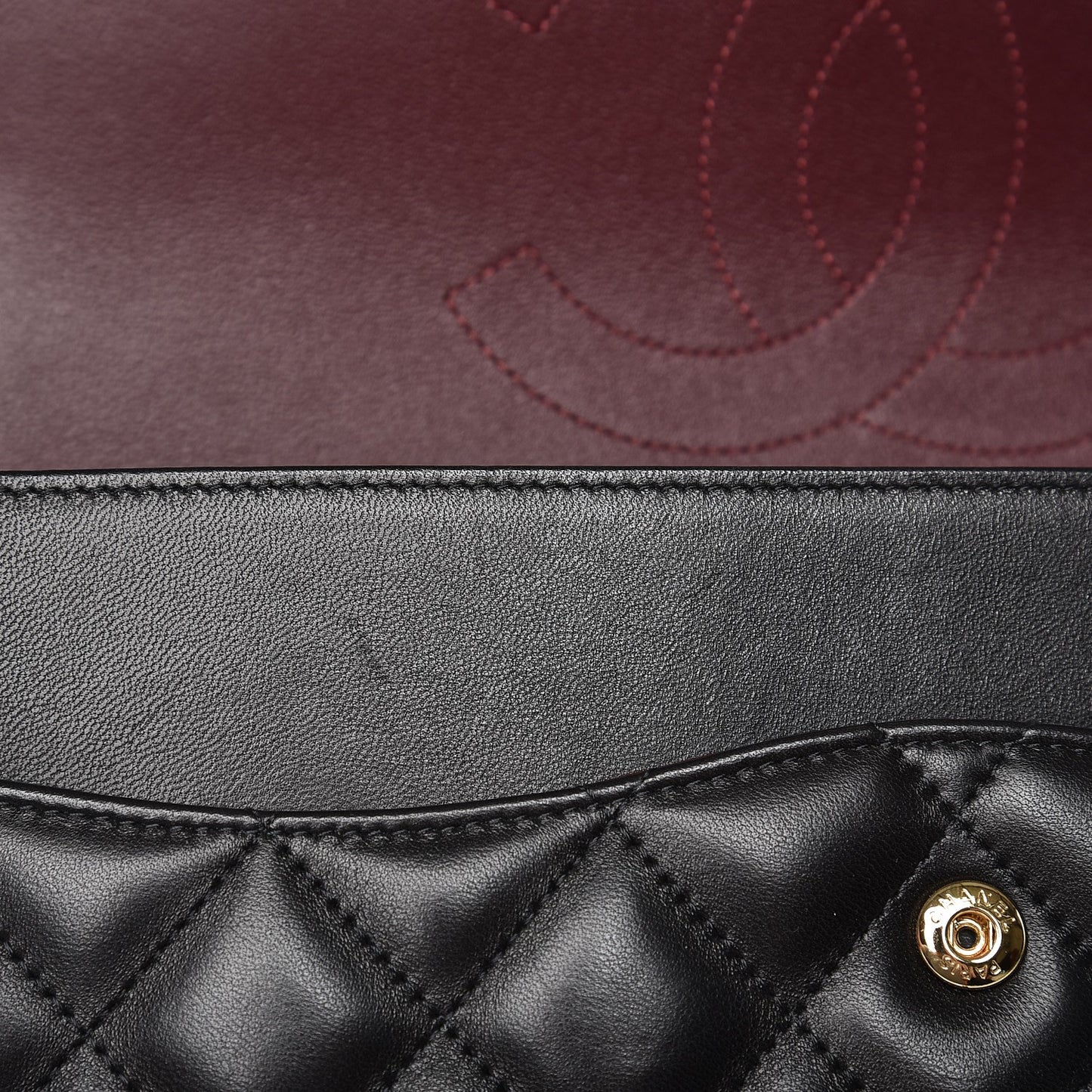 Lambskin Quilted Jumbo Double Flap Black