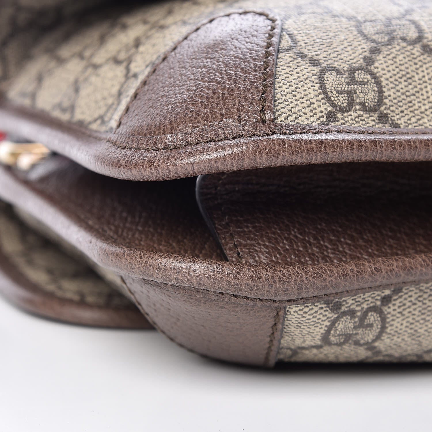 Gucci GG Supreme Monogram Web Small Neo Vintage Double Flap Messenger Bag Beige New Acero 10 of 11