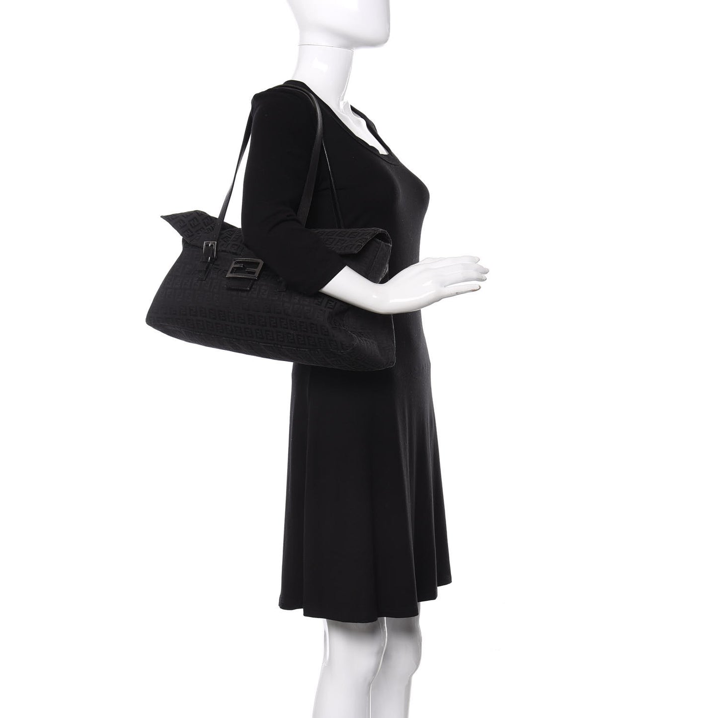 Zucchino Flap Shoulder Bag Black
