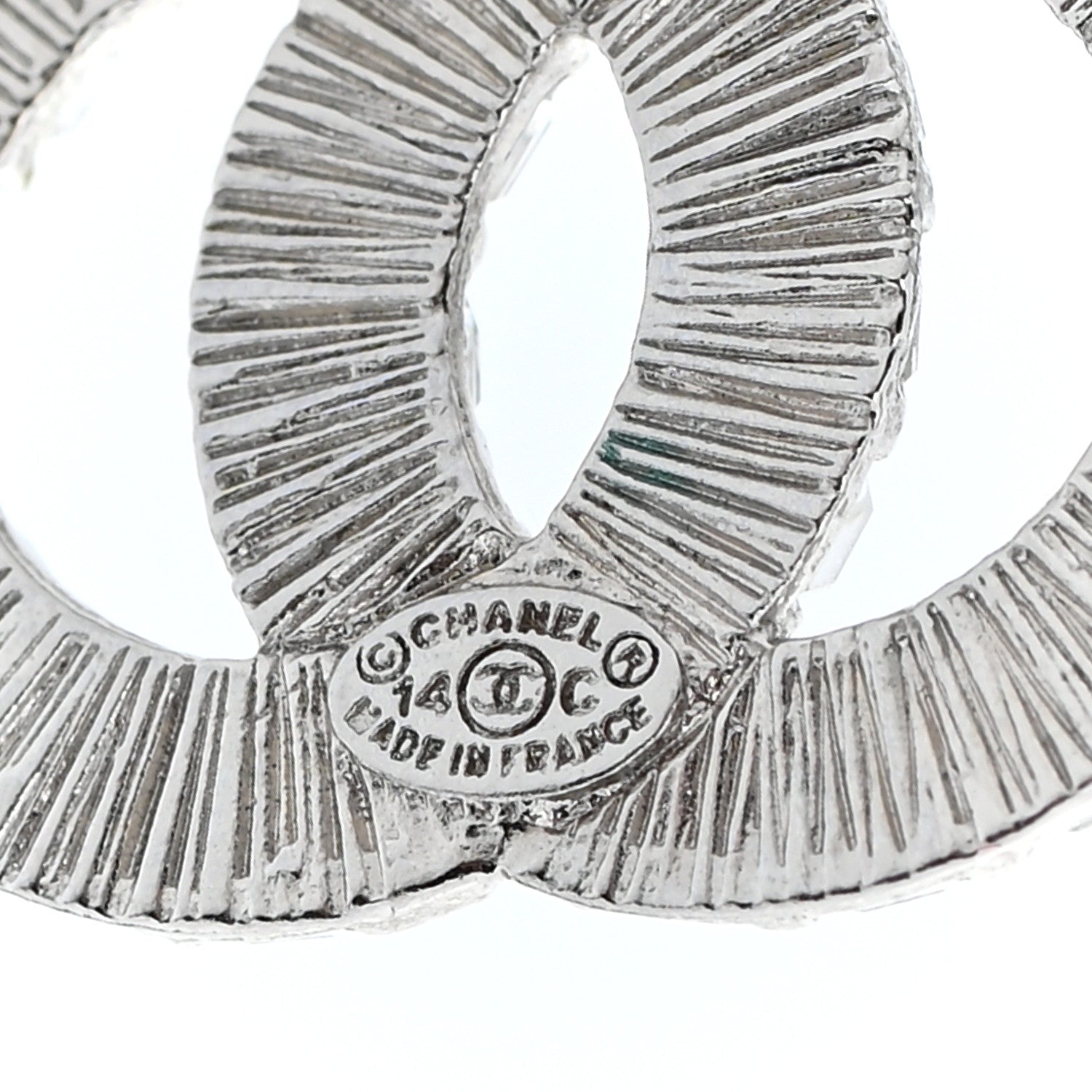 Chanel Baguette Crystal CC Dangle Earrings Silver 4 of 4