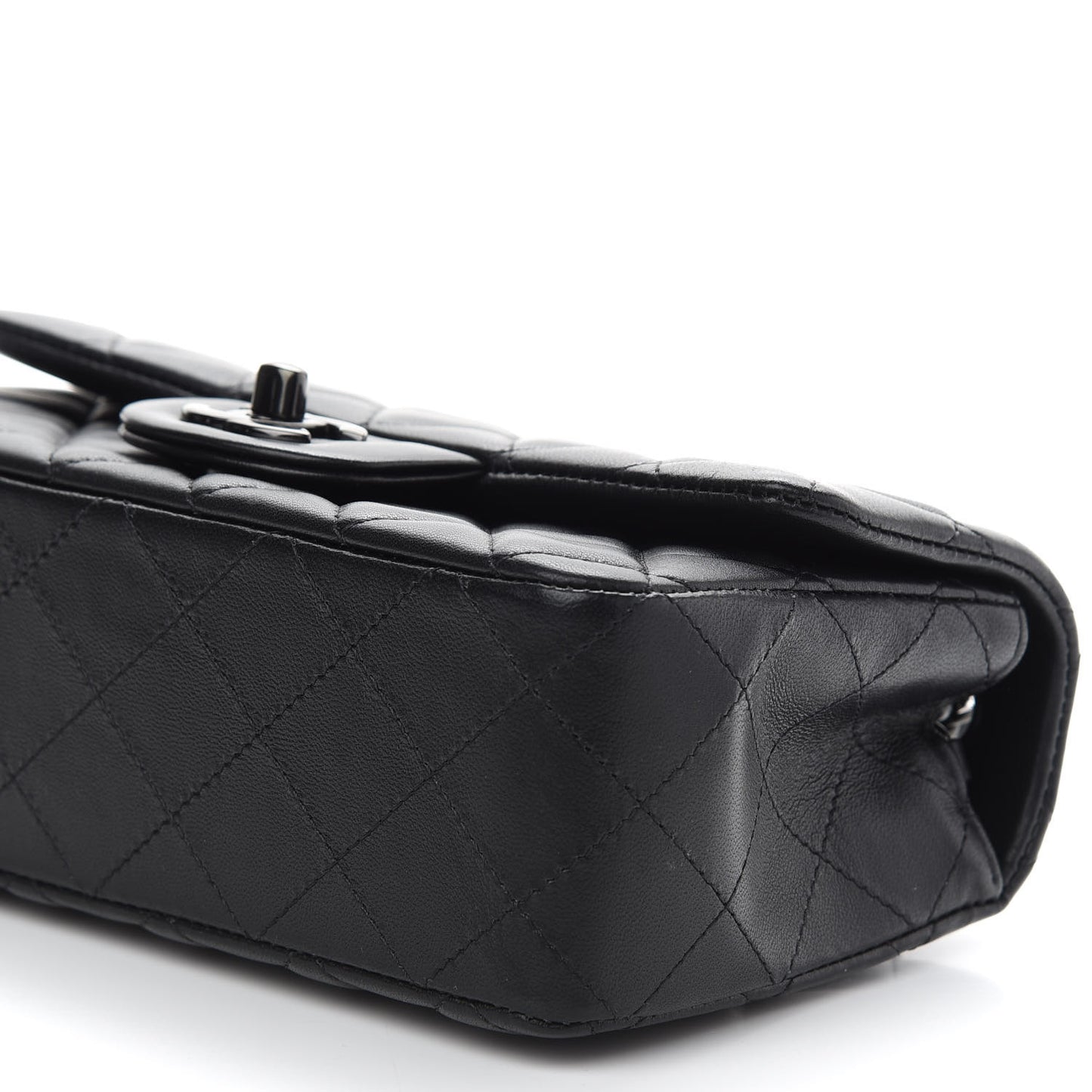 Lambskin Quilted Mini Rectangular Flap So Black