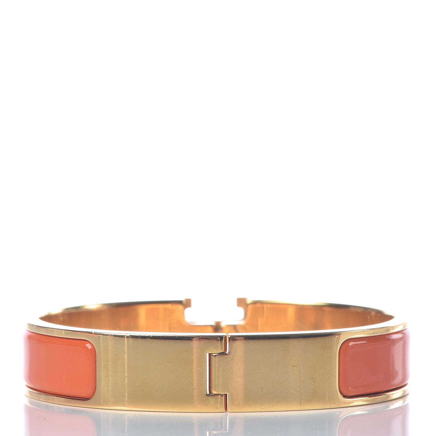 Enamel Narrow Clic Clac H Bracelet PM Orange