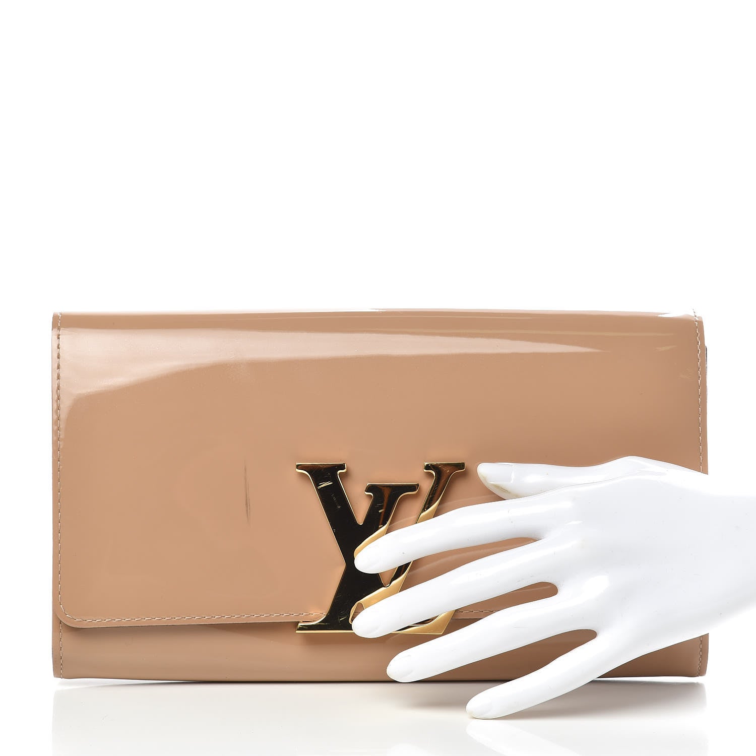 Louis Vuitton Patent Louise Clutch Nude 2 of 9