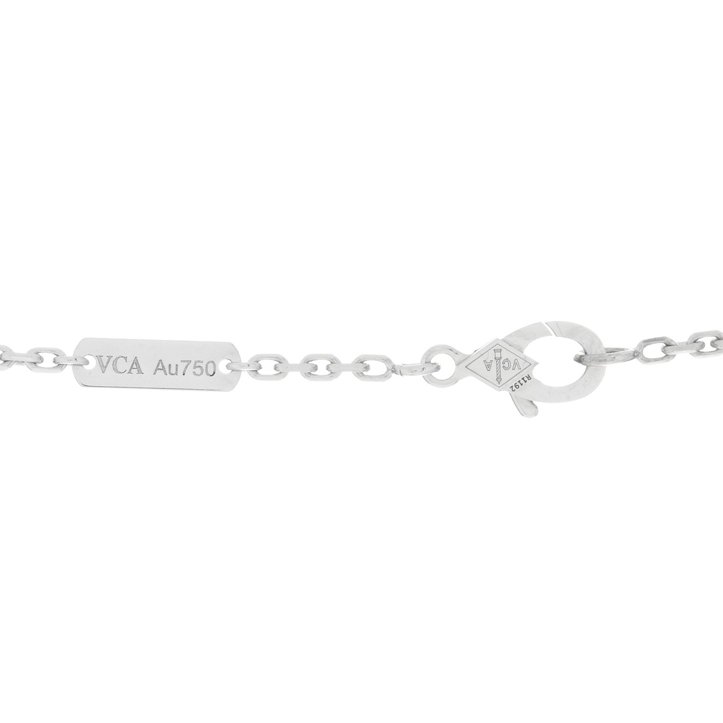 18K White Gold Mother of Pearl Magic Alhambra Pendant Necklace
