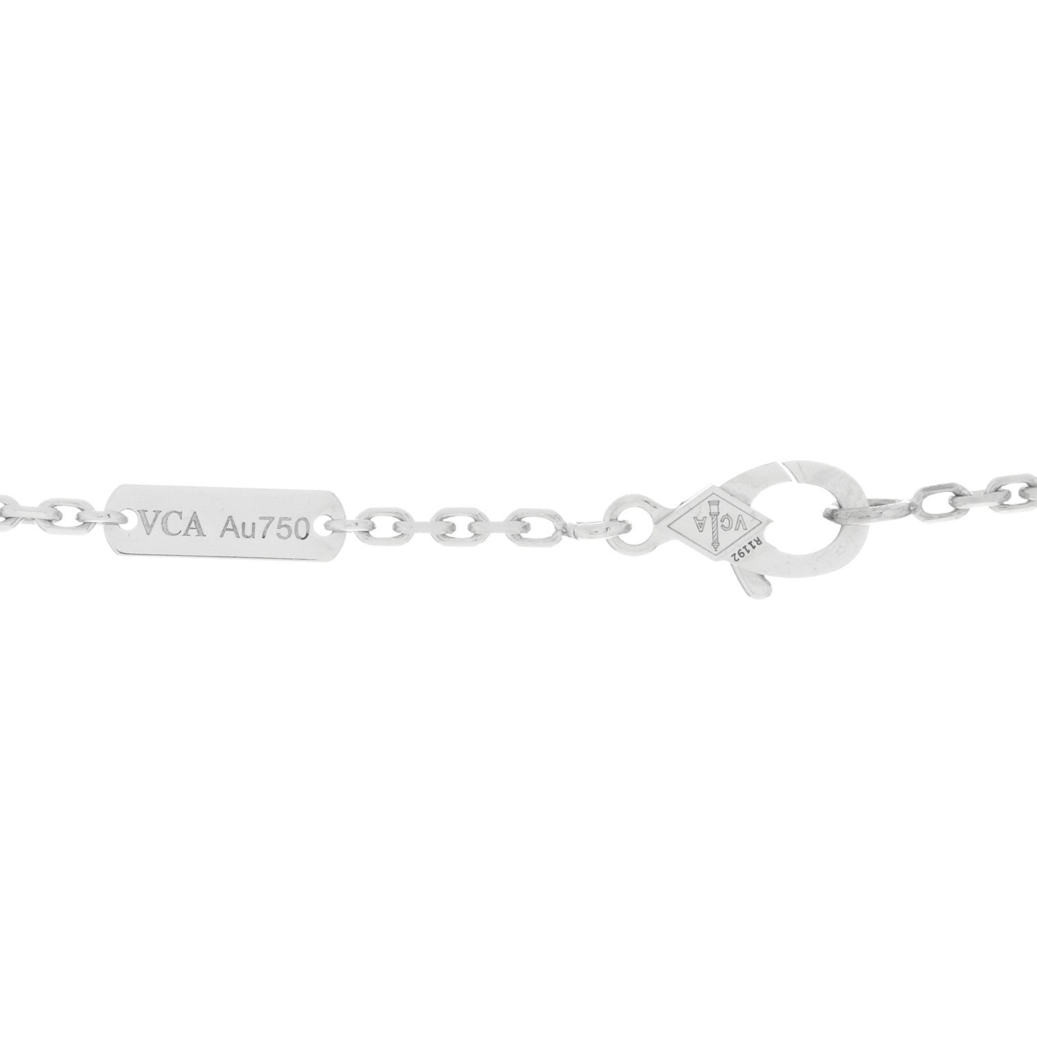 Van Cleef & Arpels 18K White Gold Mother of Pearl Magic Alhambra Pendant Necklace 3 of 4
