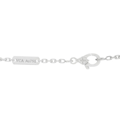 Van Cleef & Arpels 18K White Gold Mother of Pearl Magic Alhambra Pendant Necklace 3 of 4