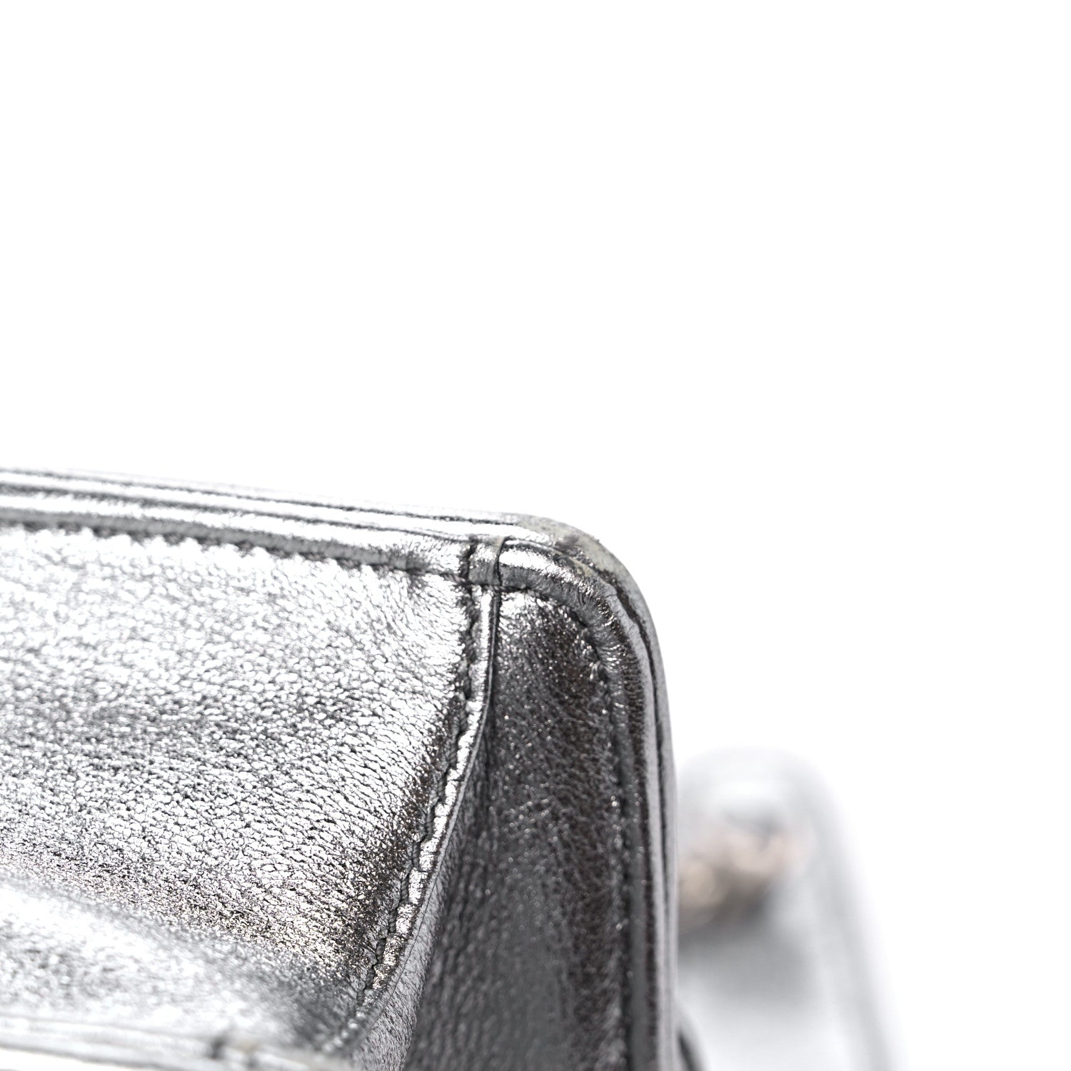 Miu Miu Paillettes Top Handle Chain Crossbody Argento 10 of 10