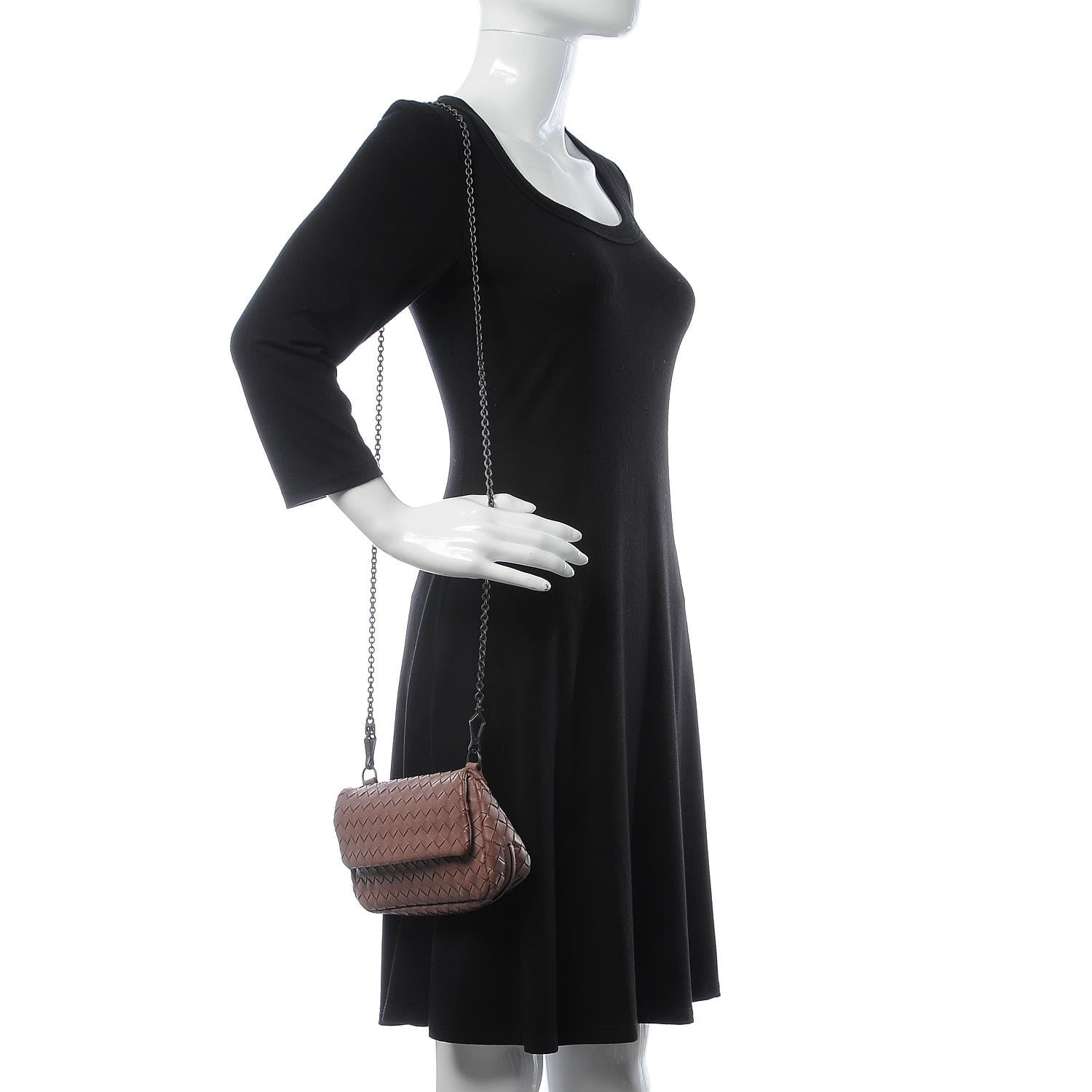 Bottega Veneta Nappa Intrecciato Small Chain Crossbody Dusty Rose 2 of 13