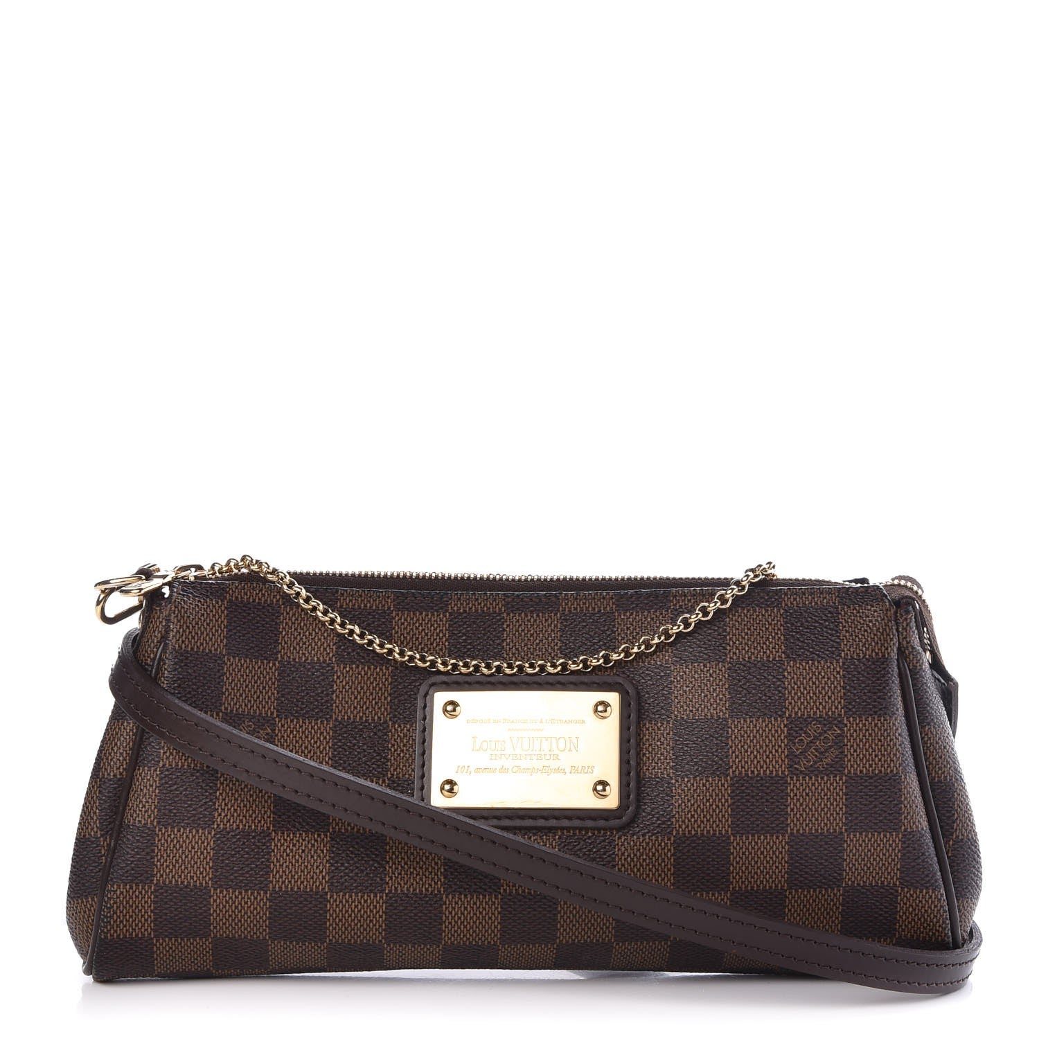 Louis Vuitton Damier Ebene Eva Clutch 1 of 9