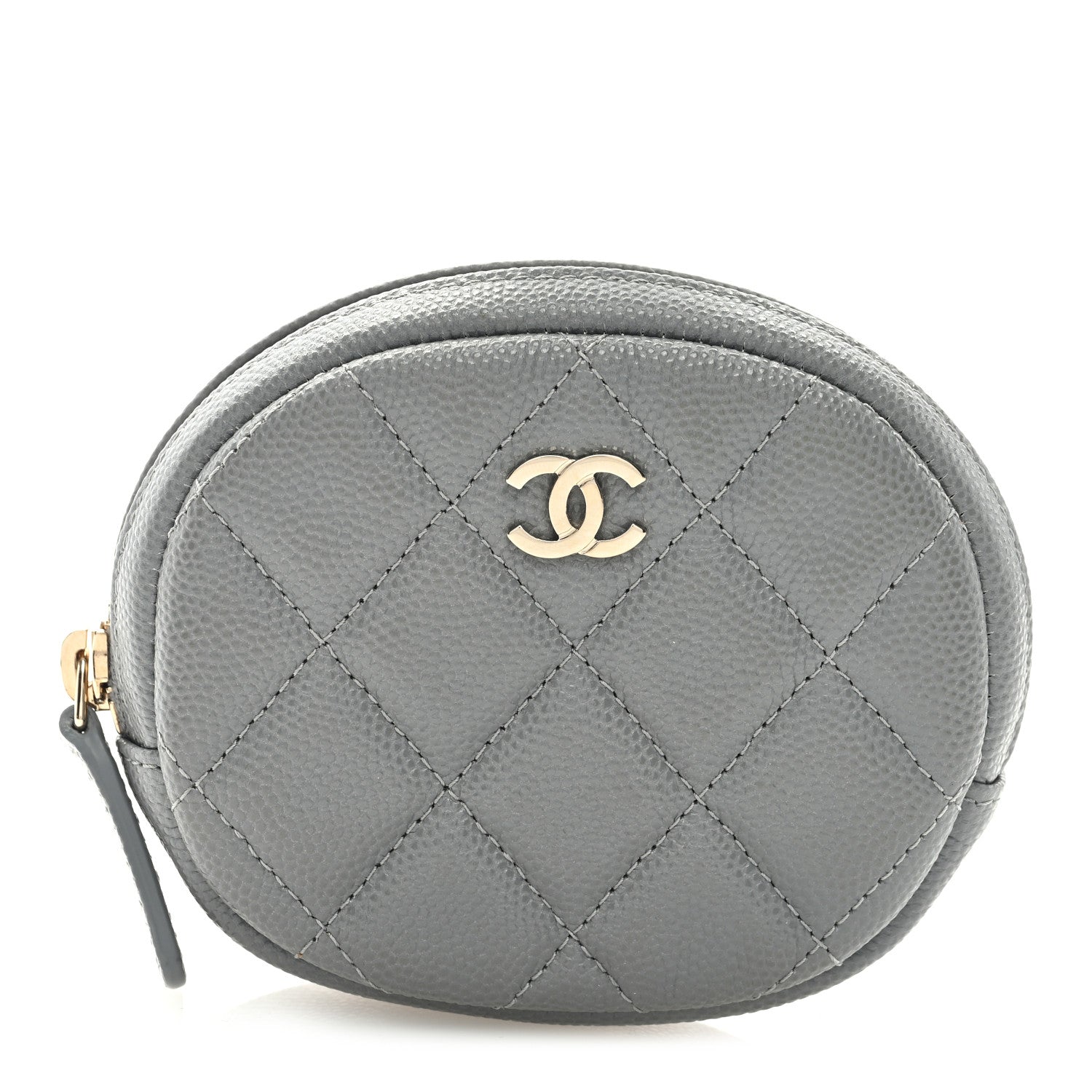 Chanel Caviar Quilted Zip Around Classic Coin Purse Grey 1 of 7