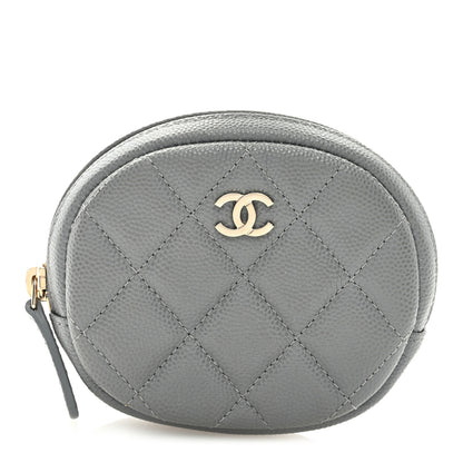 Chanel Caviar Quilted Zip Around Classic Coin Purse Grey 1 of 7
