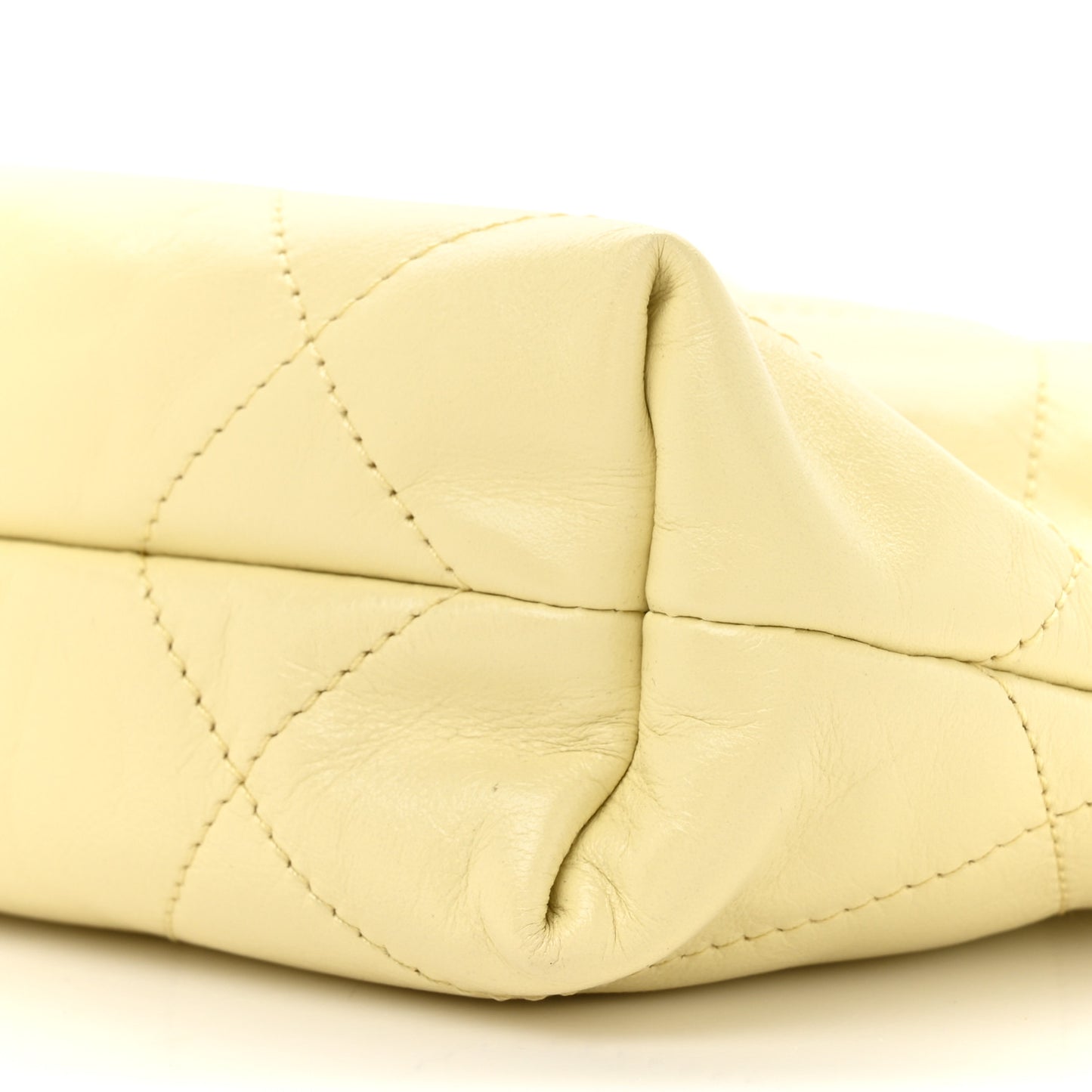Shiny Calfskin Quilted Mini Chanel 22 Light Yellow