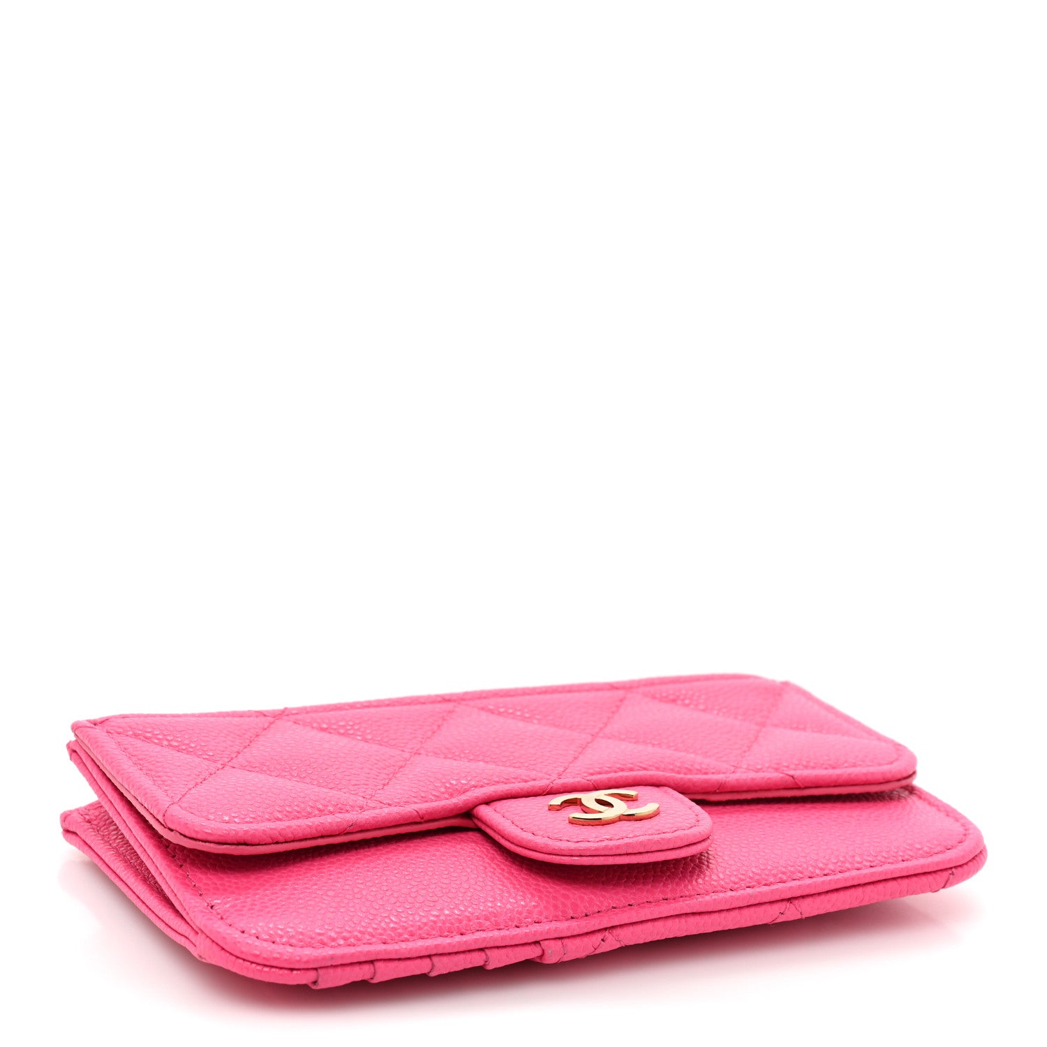 Chanel Caviar Quilted Flap Zip Card Holder Dark Pink 5 of 11