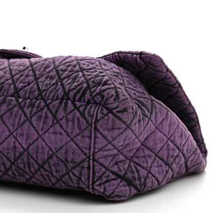 Chanel Denim Quilted Denimpression XXL Flap Purple Black 10 of 10