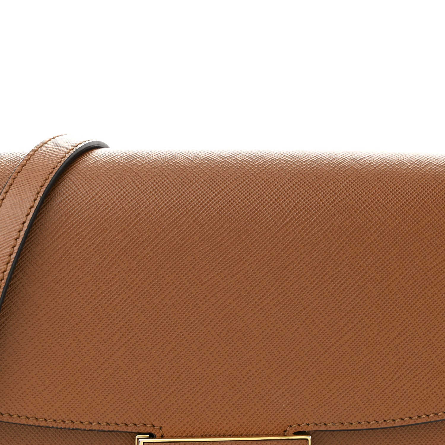 Prada Saffiano Lux Embleme Flap Shoulder Bag Cognac 8 of 12