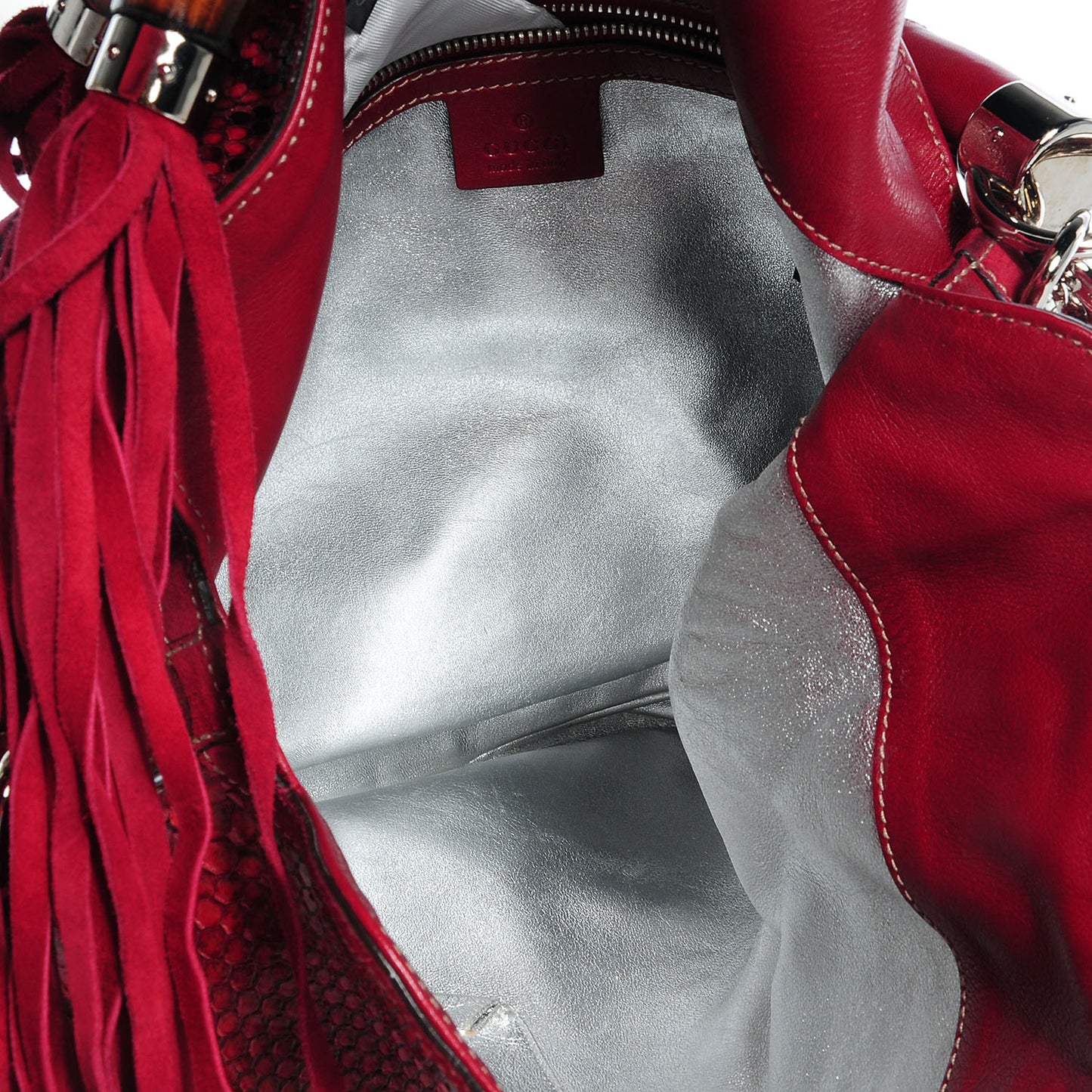 Python Large Indy Top Handle Hobo Red