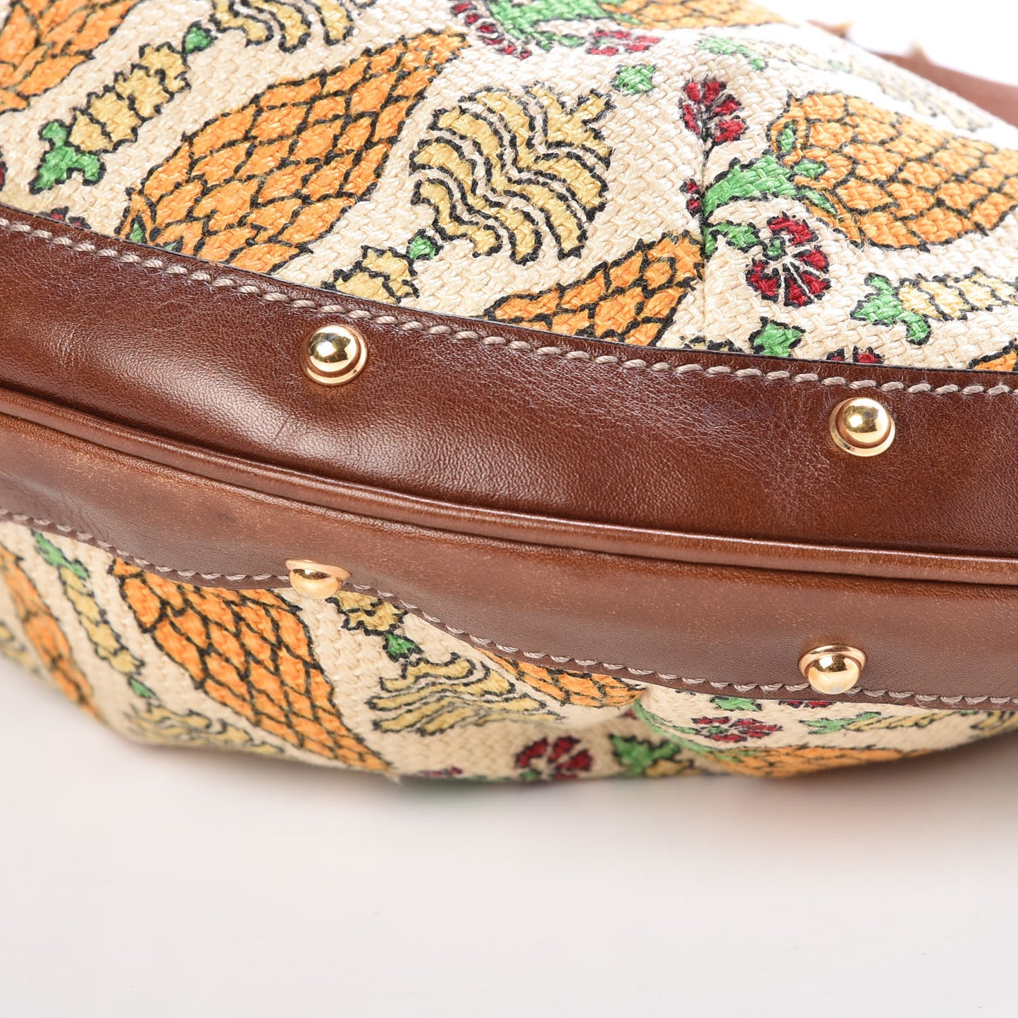 Monogram Biba Pineapple Print Hobo Brown