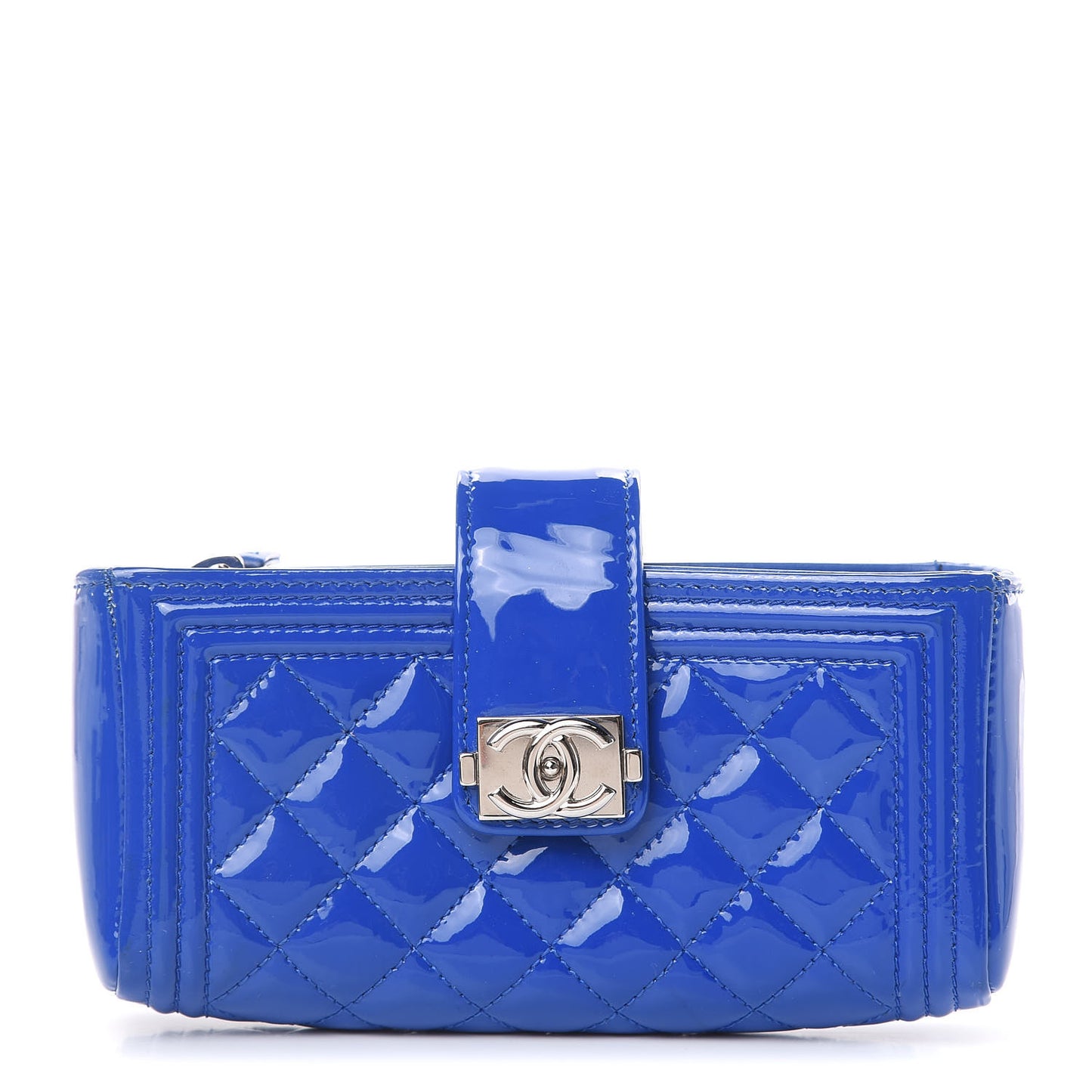 Patent Mini Boy Phone Holder Clutch Blue