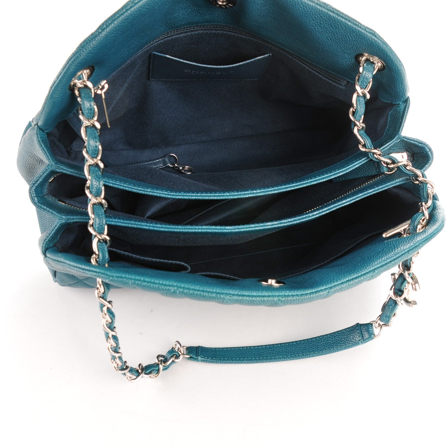 Chanel Caviar Quilted Large Just Mademoiselle Turquoise 5 of 7