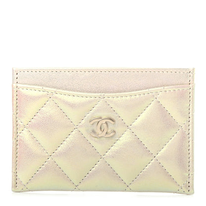 Chanel Iridescent Lambskin Quilted Card Holder Ivory 1 of 6